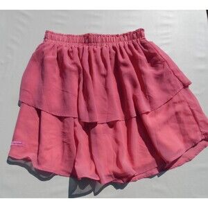 Simply Southern Women's Peach Coral Ruffle Skirt sz XL